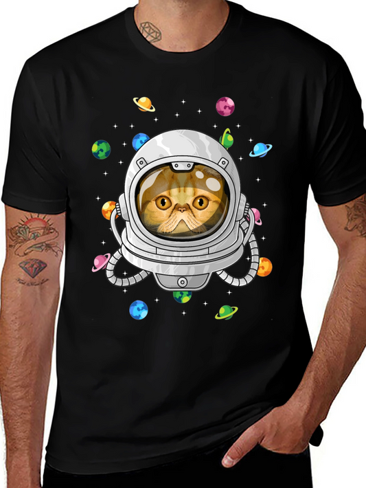 Cat Astronaut Graphic T-Shirt - Space Adventure