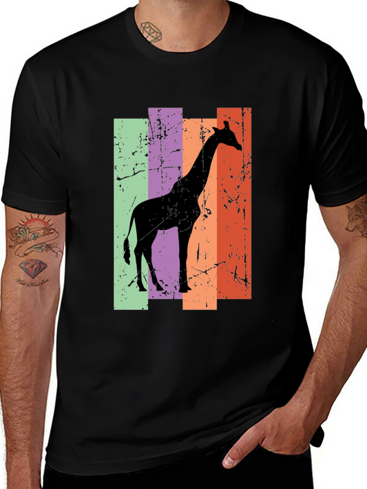 Retro Giraffe Silhouette T-Shirt - Vintage Style