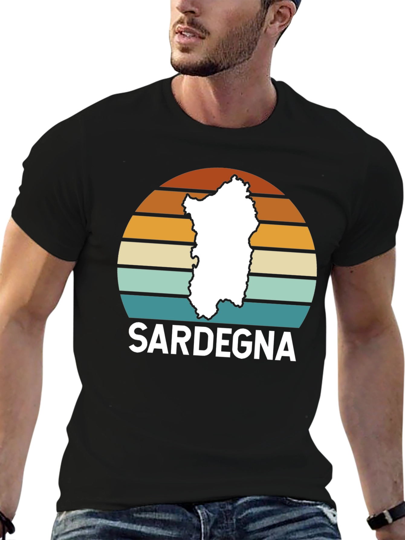 Sardegna Sunset T-Shirt Italy Sardinia Map Tee