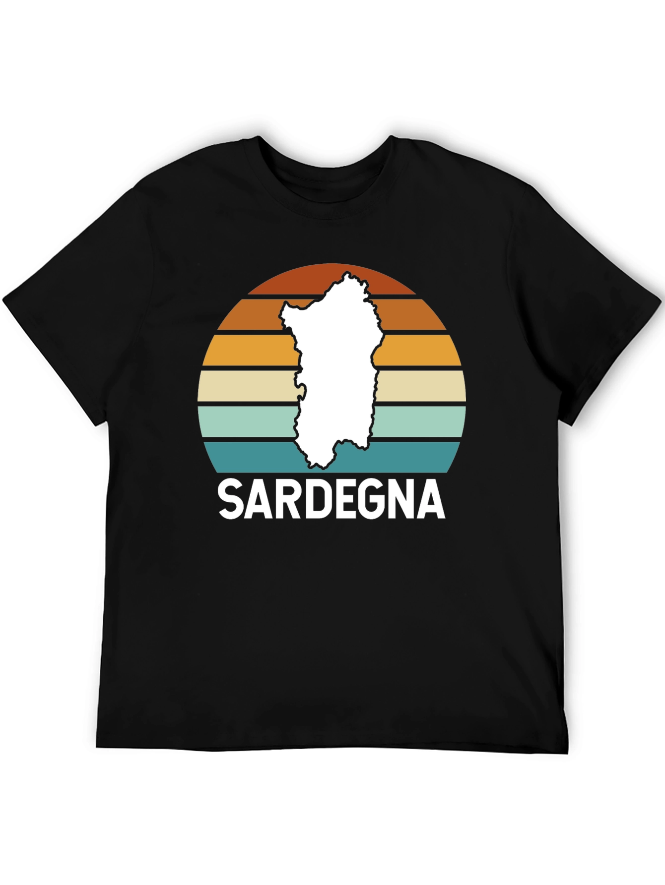 Sardegna Sunset T-Shirt Italy Sardinia Map Tee