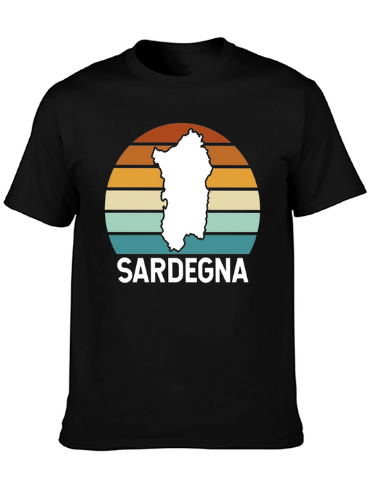 Sardegna Sunset T-Shirt Italy Sardinia Map Tee
