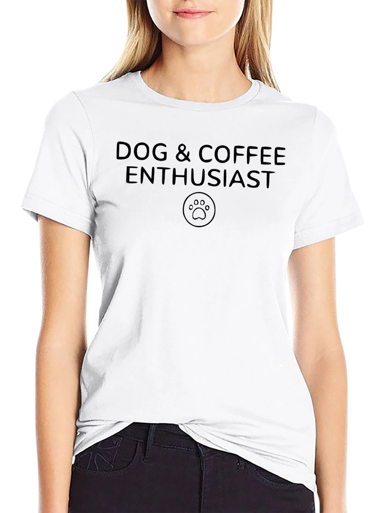 Dog & Coffee Enthusiast Black T-Shirt