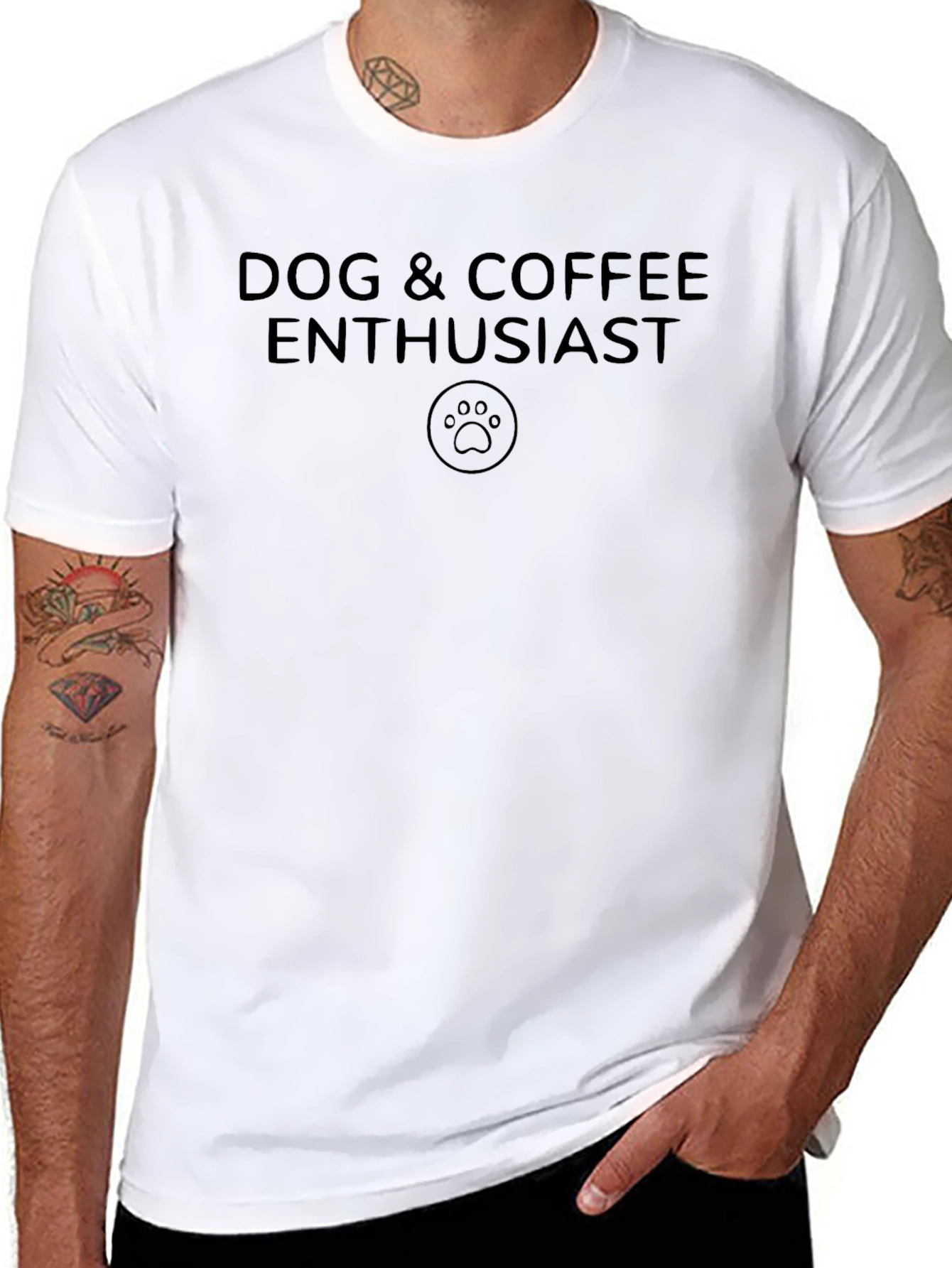 Dog & Coffee Enthusiast Black T-Shirt