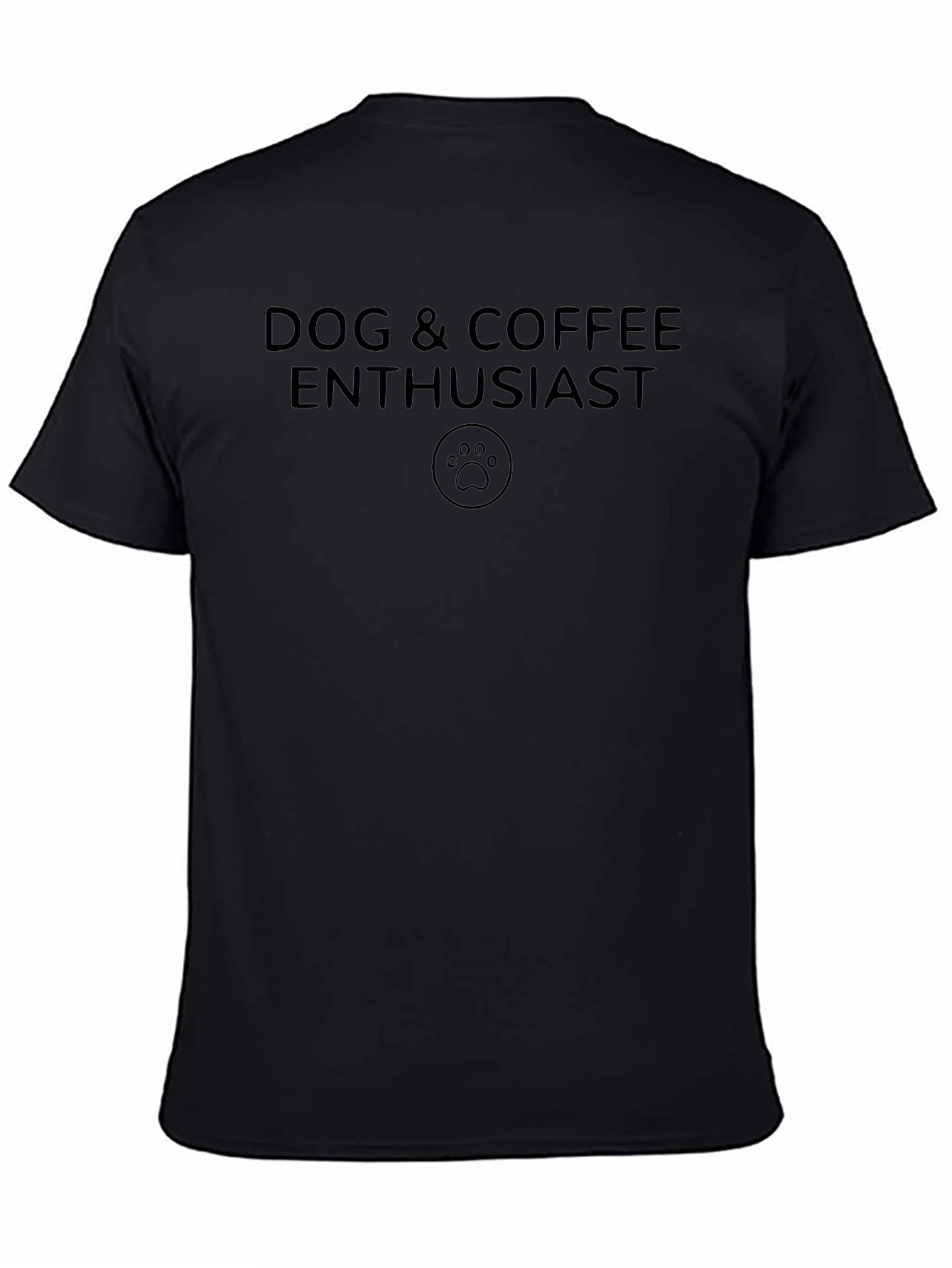 Dog & Coffee Enthusiast Black T-Shirt