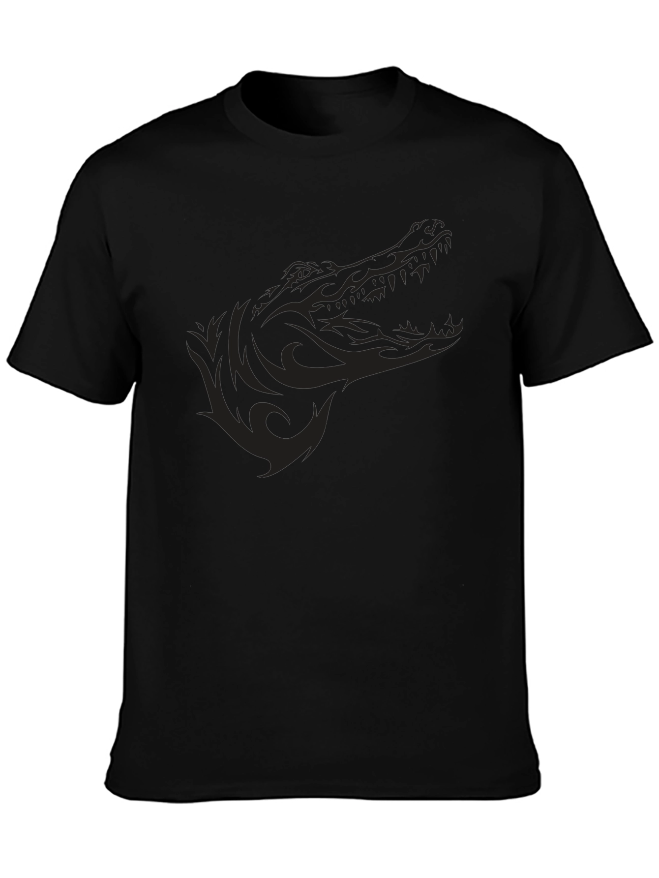 Mens Black Crocodile Graphic Tee - Stylish & Unique!