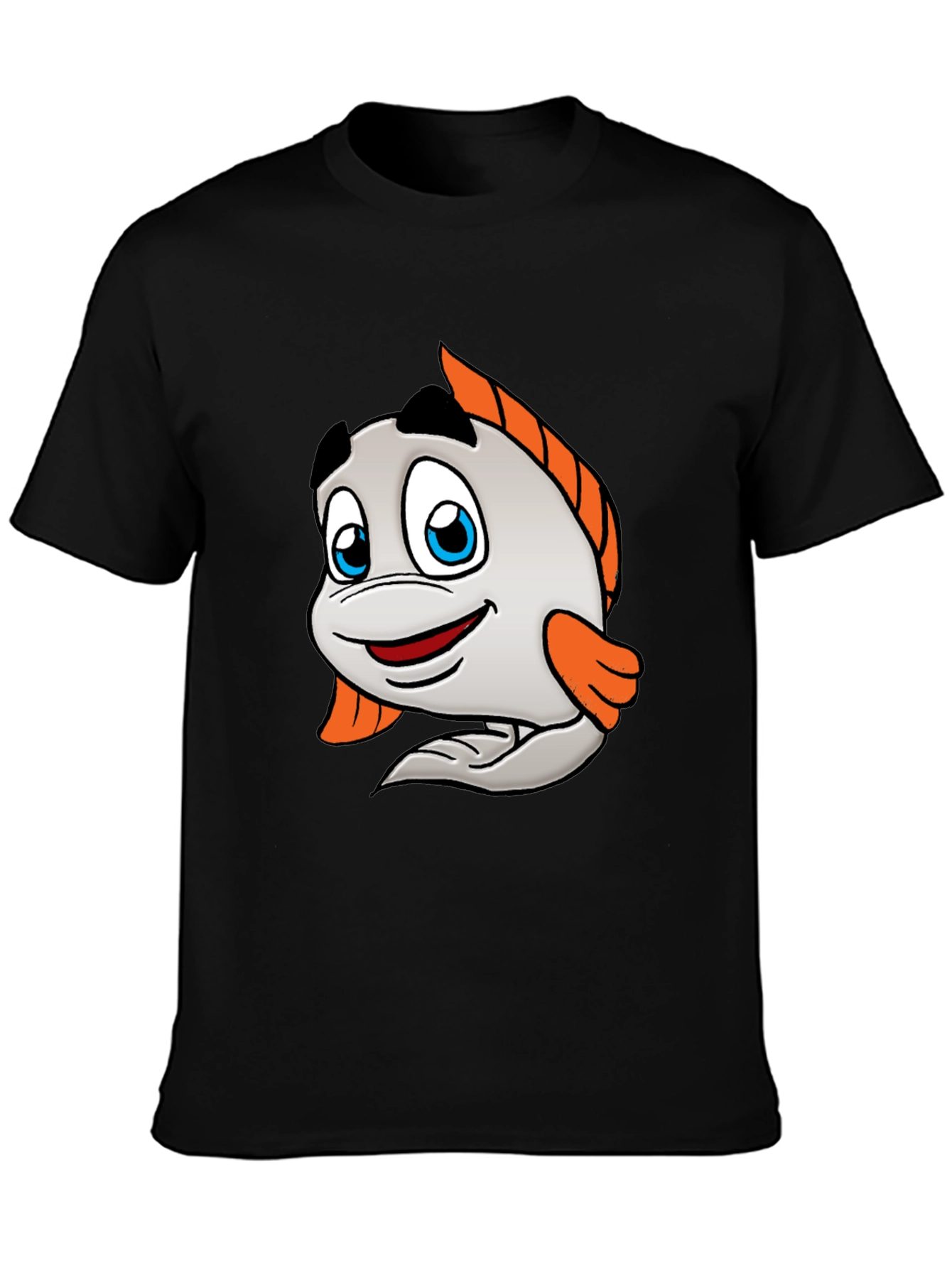 Putt-Putt Cartoon Fish Black T-Shirt