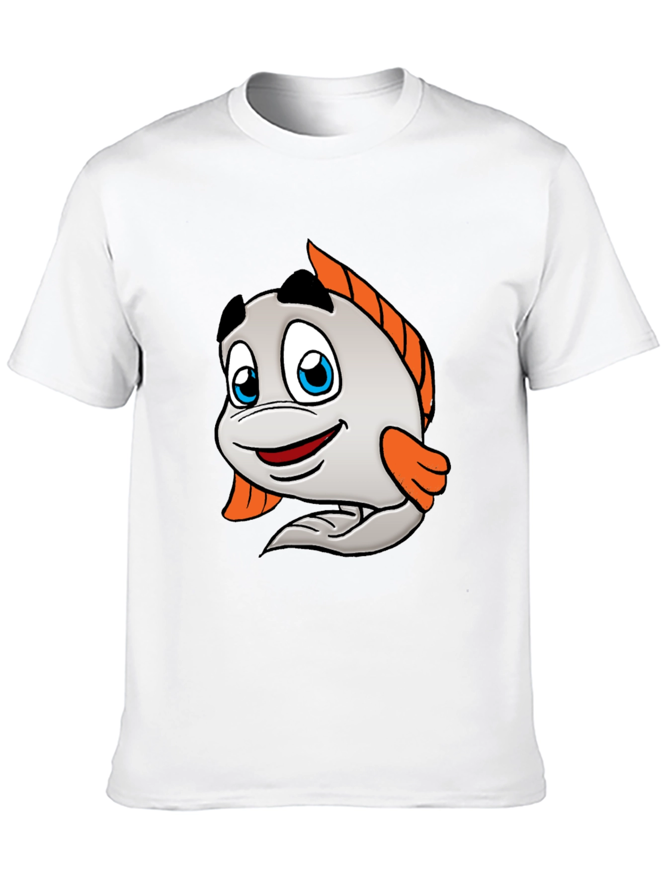 Putt-Putt Cartoon Fish Black T-Shirt