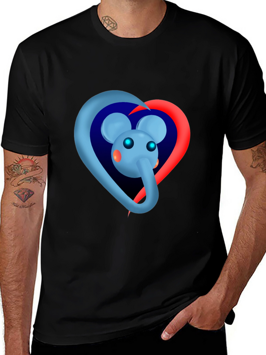 Elephant Heart Graphic Tee - Black