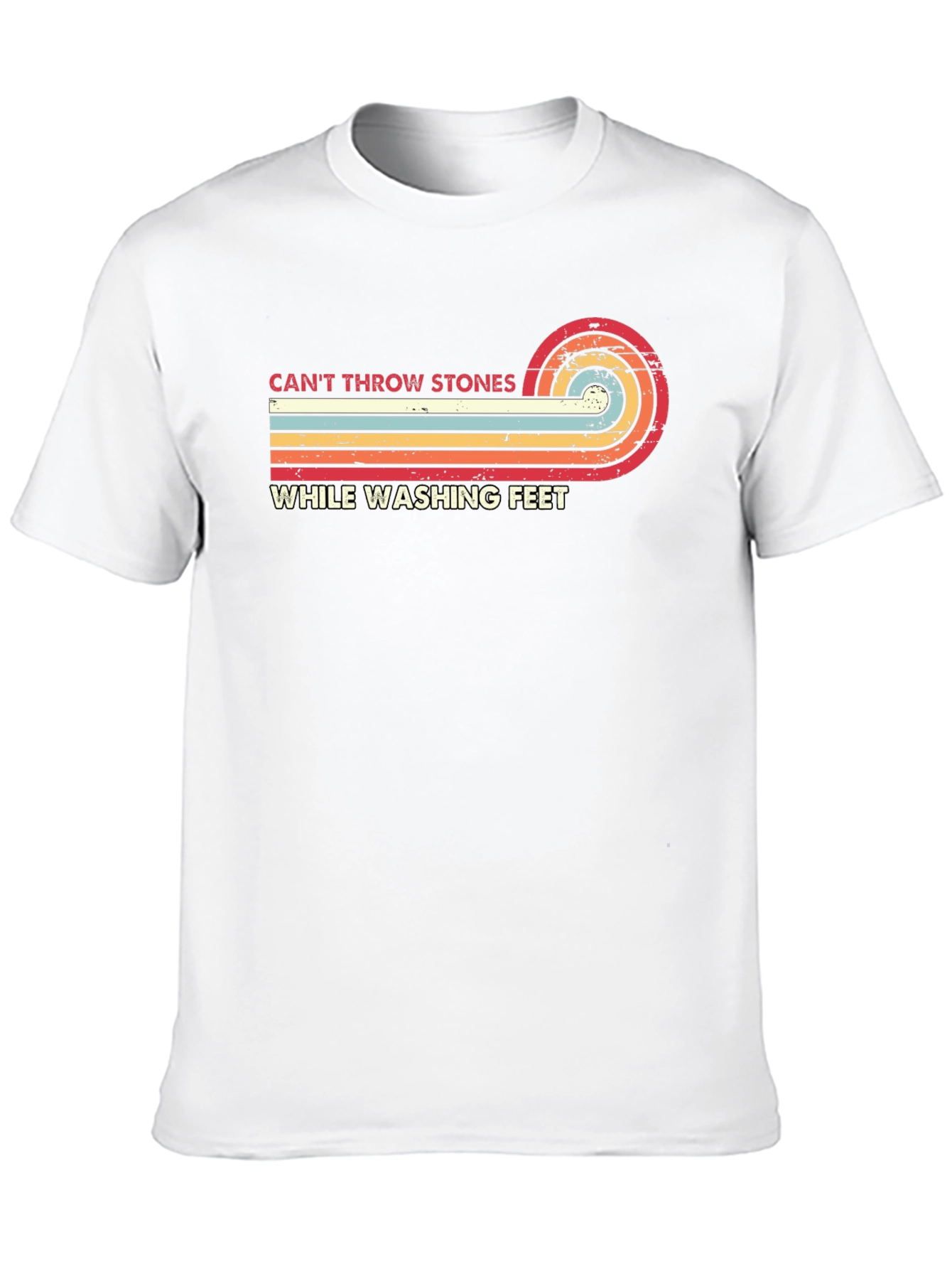 Retro Cant Throw Stones Graphic Tee