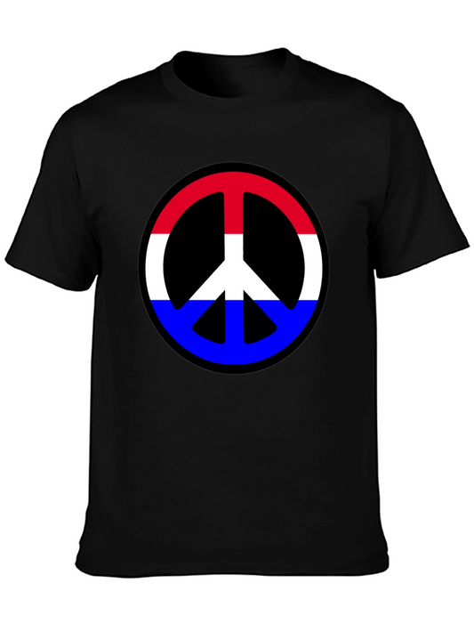 Retro Peace Sign T-Shirt - Red White & Blue