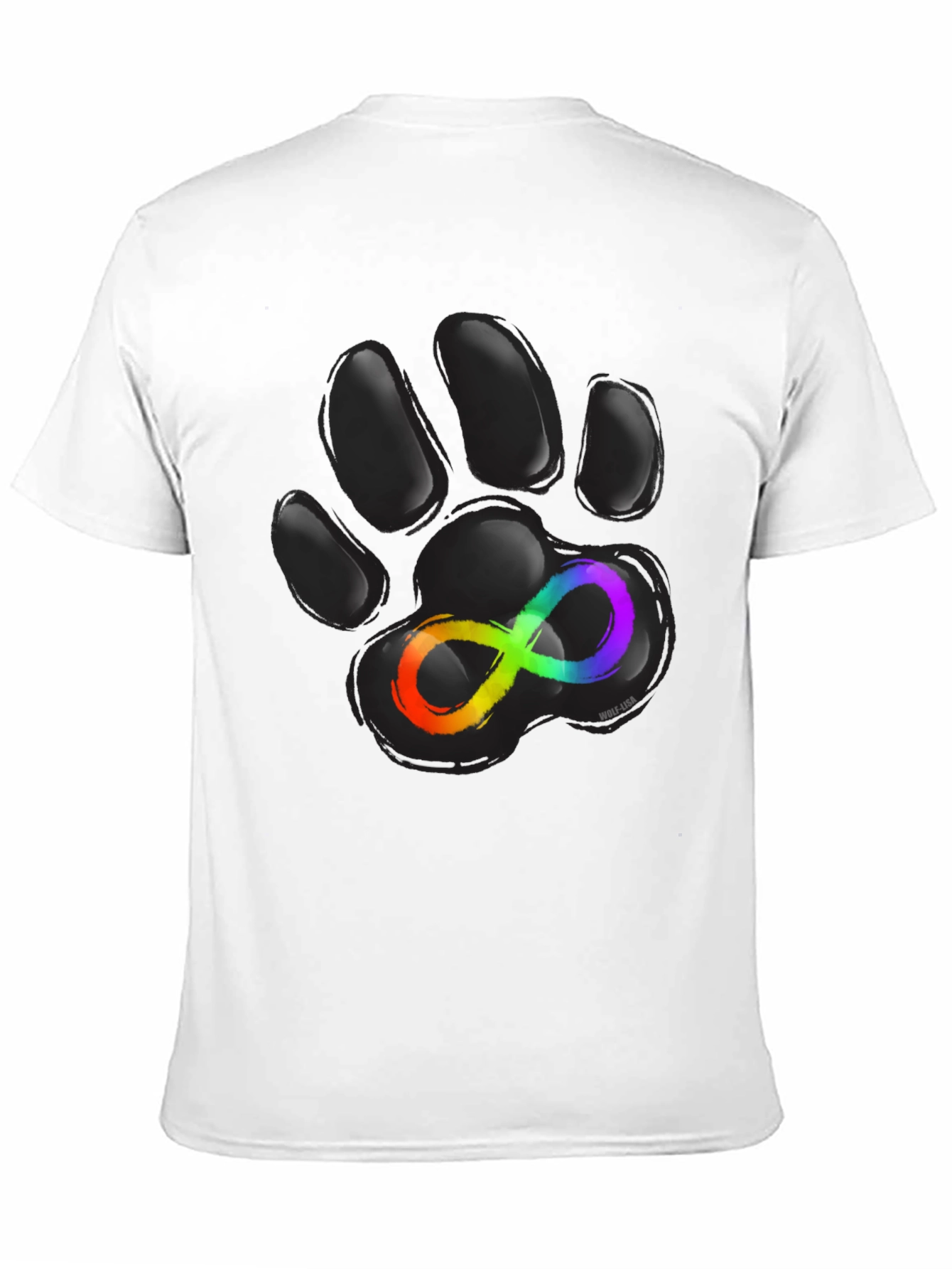 Autism Awareness Paw Print T-Shirt - Black