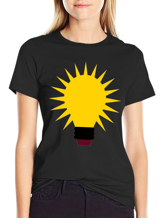 Abstract Bulb Graphic Tee - Black Cotton Blend