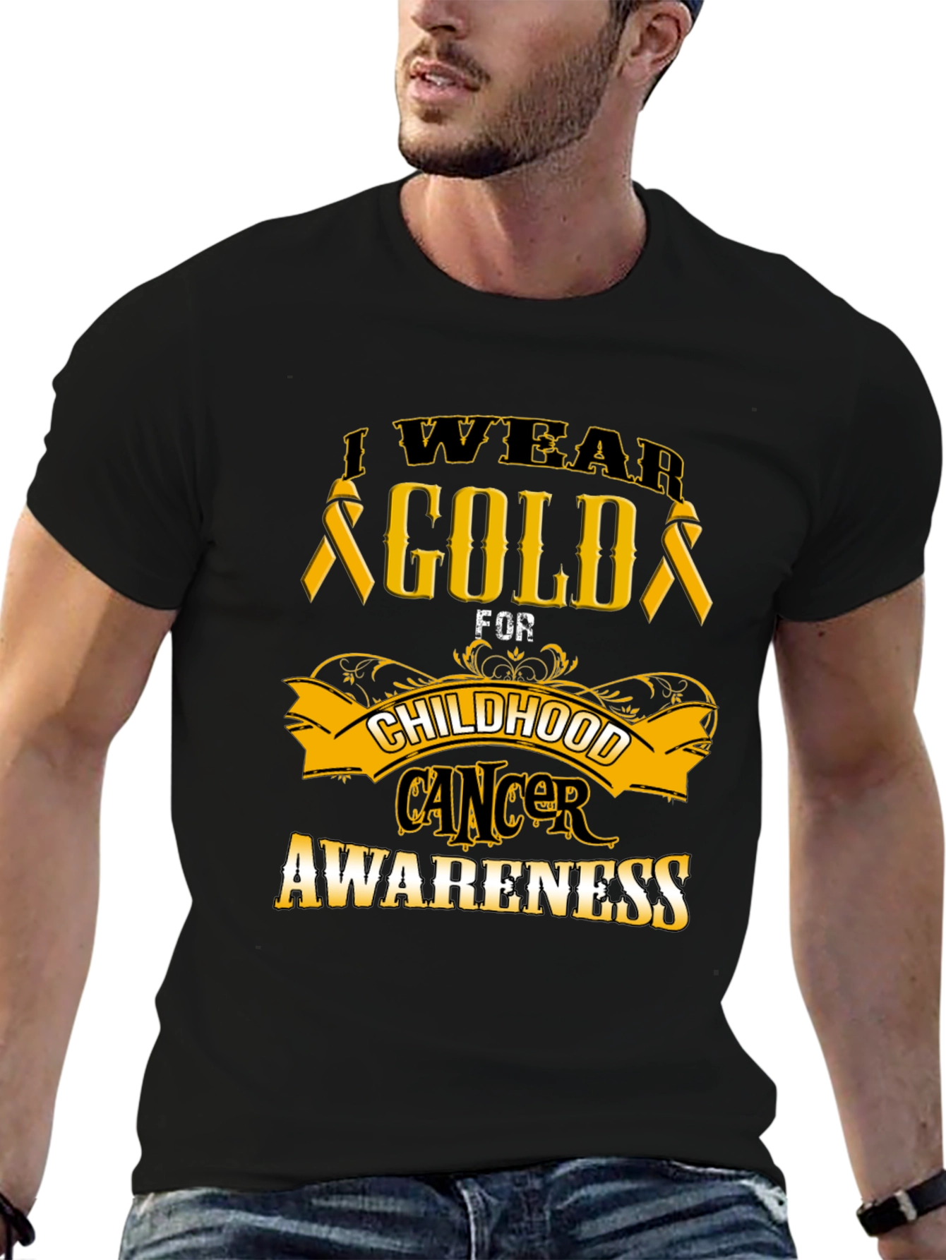 Childhood Cancer Awareness Gold Ribbon T-Shirt