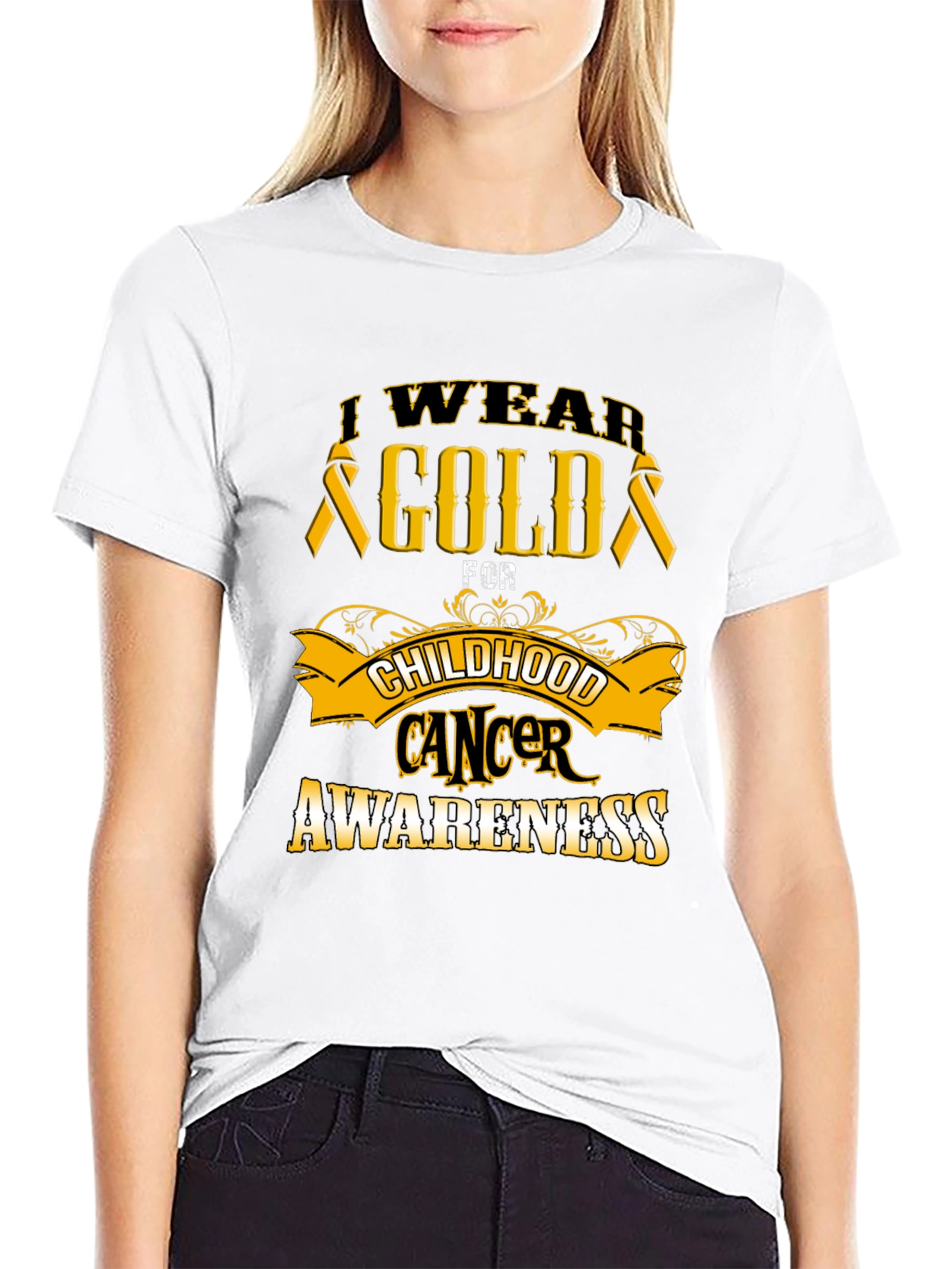 Childhood Cancer Awareness Gold Ribbon T-Shirt