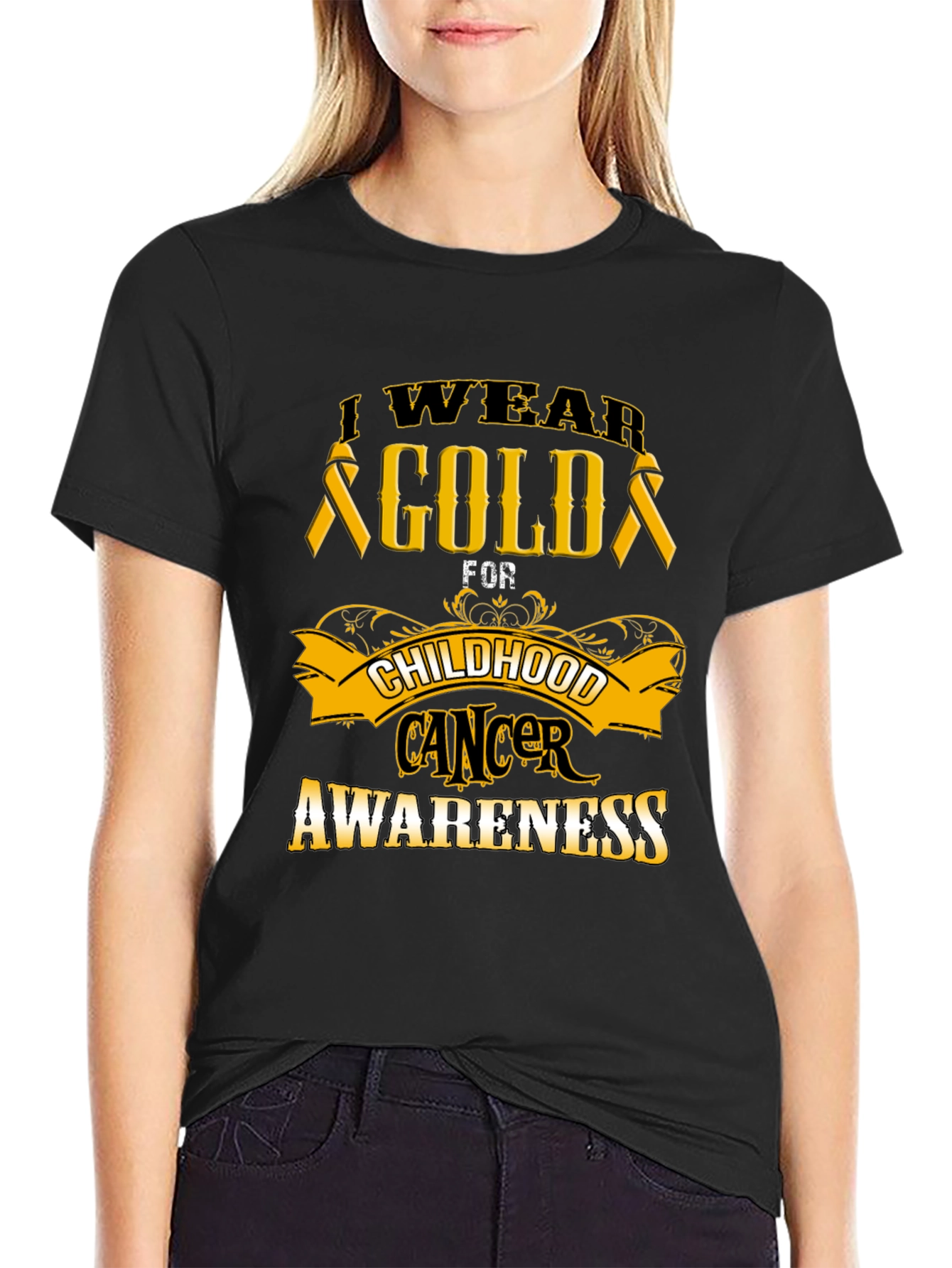 Childhood Cancer Awareness Gold Ribbon T-Shirt