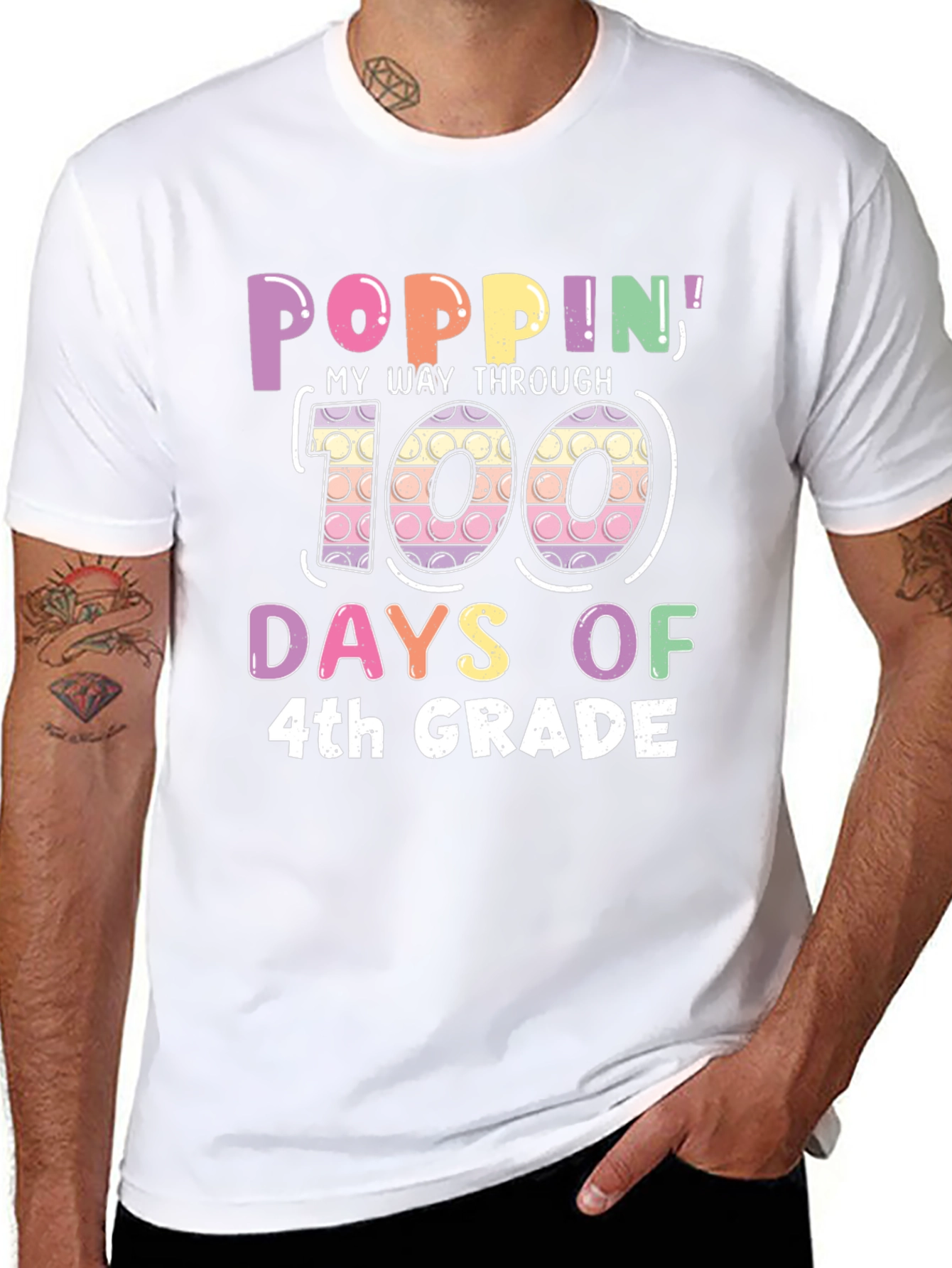 Poppin Through 100 Days of 4th Grade T-Shirt