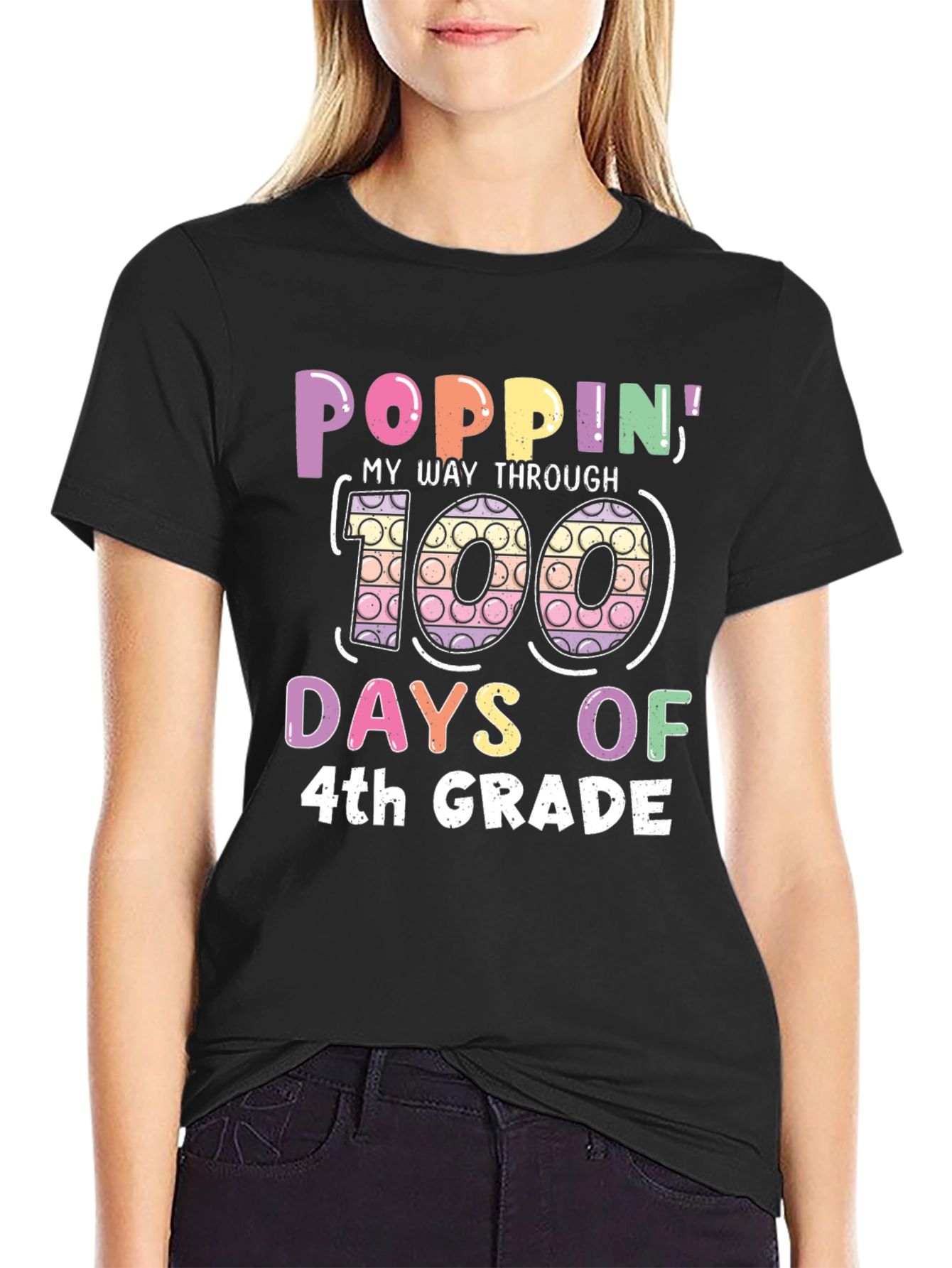 Poppin Through 100 Days of 4th Grade T-Shirt