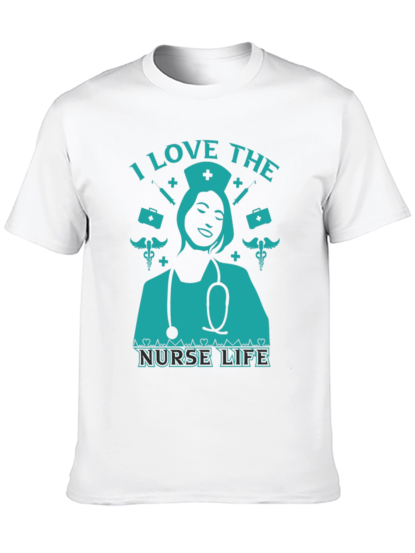 I Love The Nurse Life T-Shirt - Black