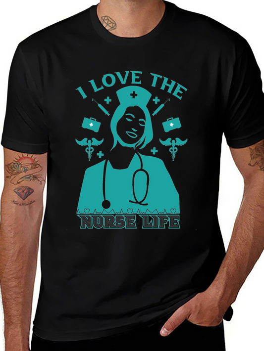 I Love The Nurse Life T-Shirt - Black