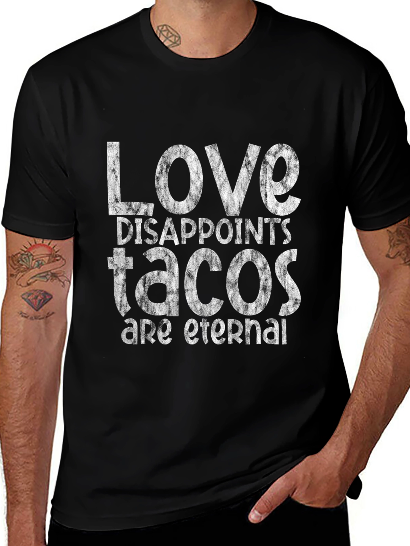 Love Disappoints Tacos Are Eternal Graphic Tee