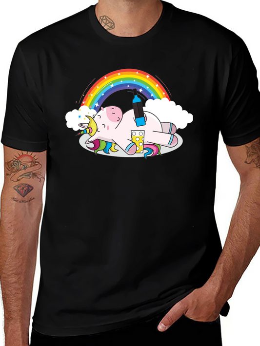 Unicorn Rainbow Black T-Shirt