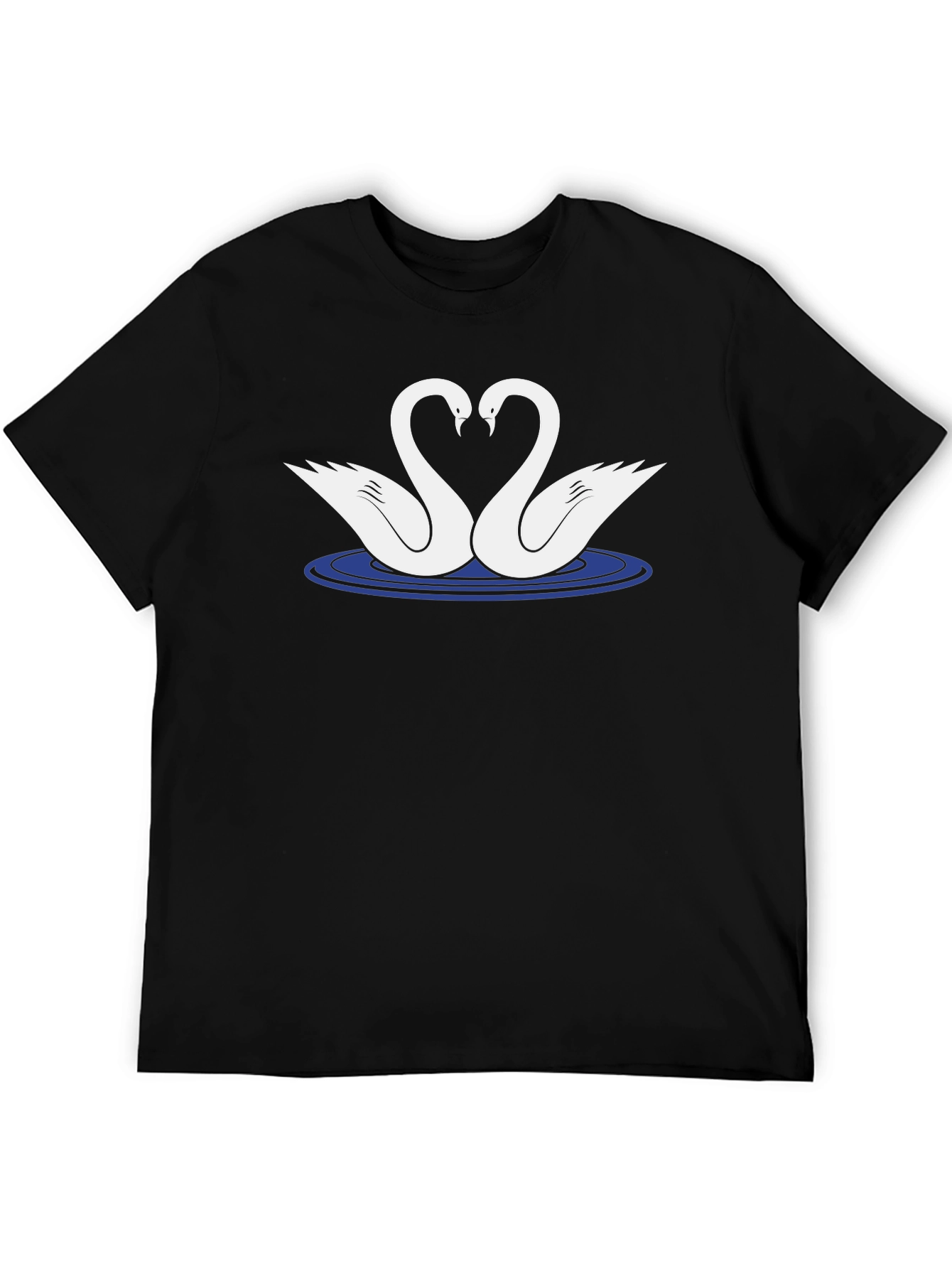 Swan Love T-Shirt - Black Graphic Tee