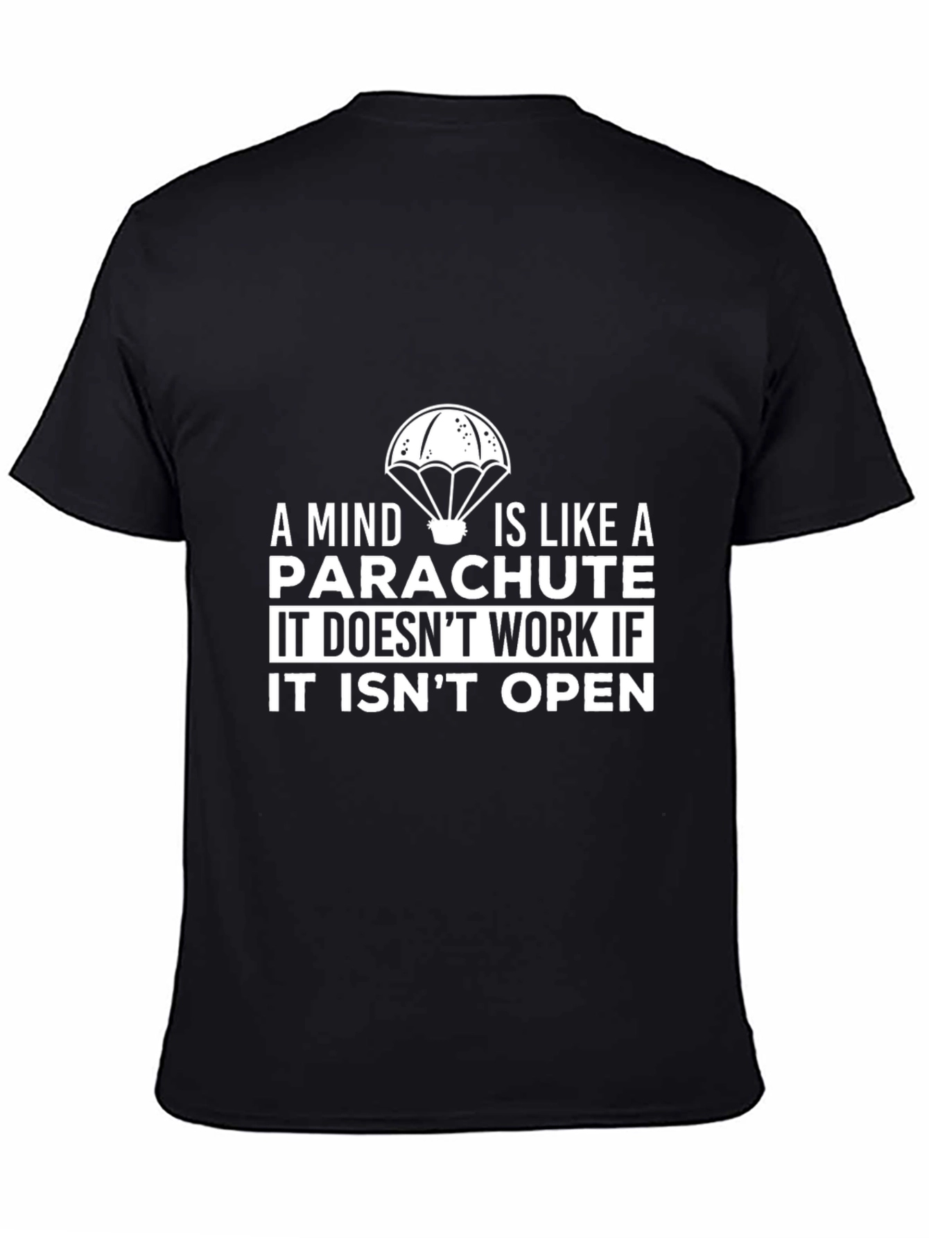 Mind Parachute Graphic T-Shirt - Black Casual Tee