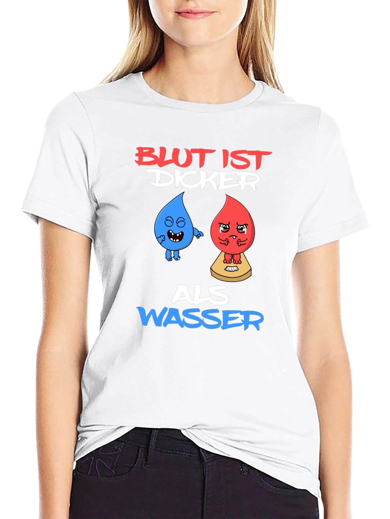 Funny Blut Ist Dicker Als Wasser Graphic T-Shirt