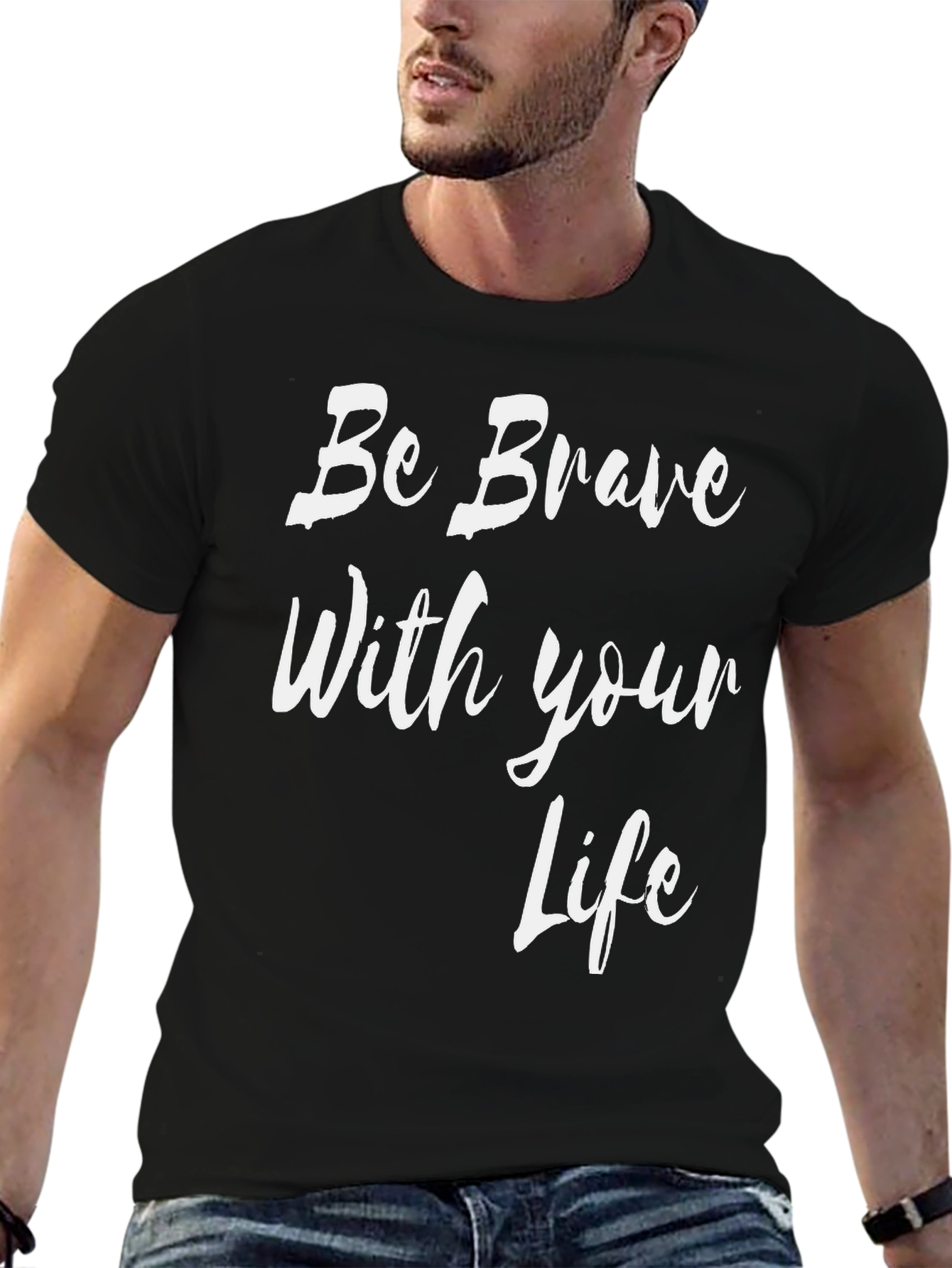 Be Brave With Your Life Graphic Tee - Black