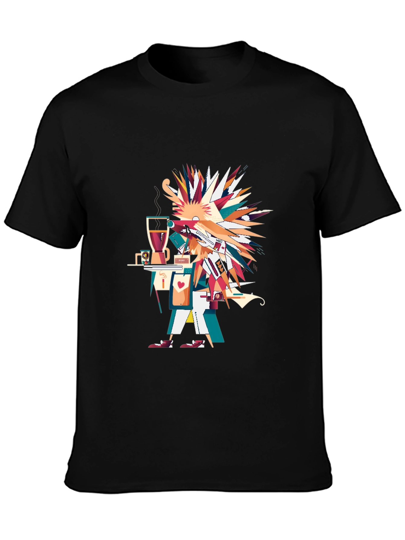 Abstract Art Graphic Print Black Unisex T-Shirt