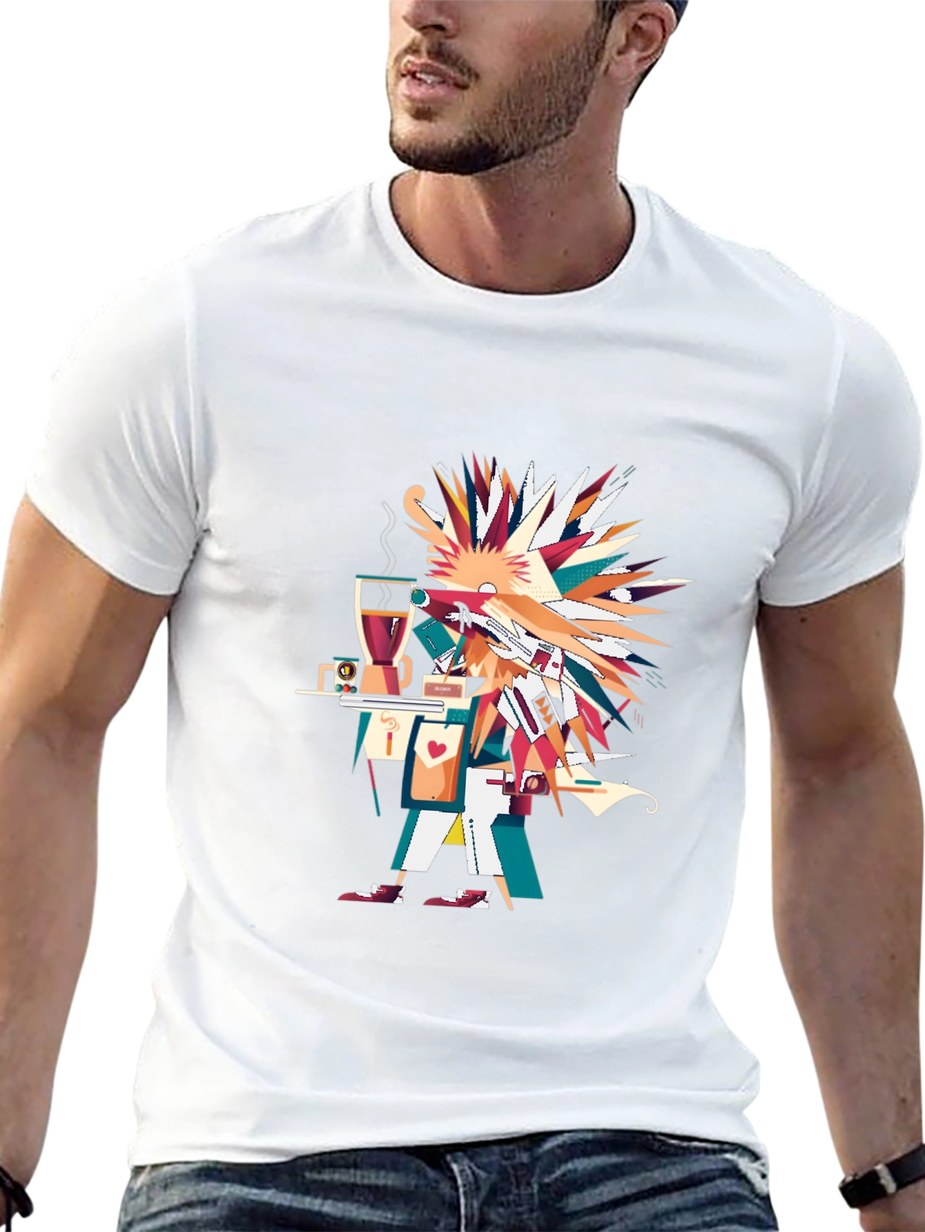 Abstract Art Graphic Print Black Unisex T-Shirt