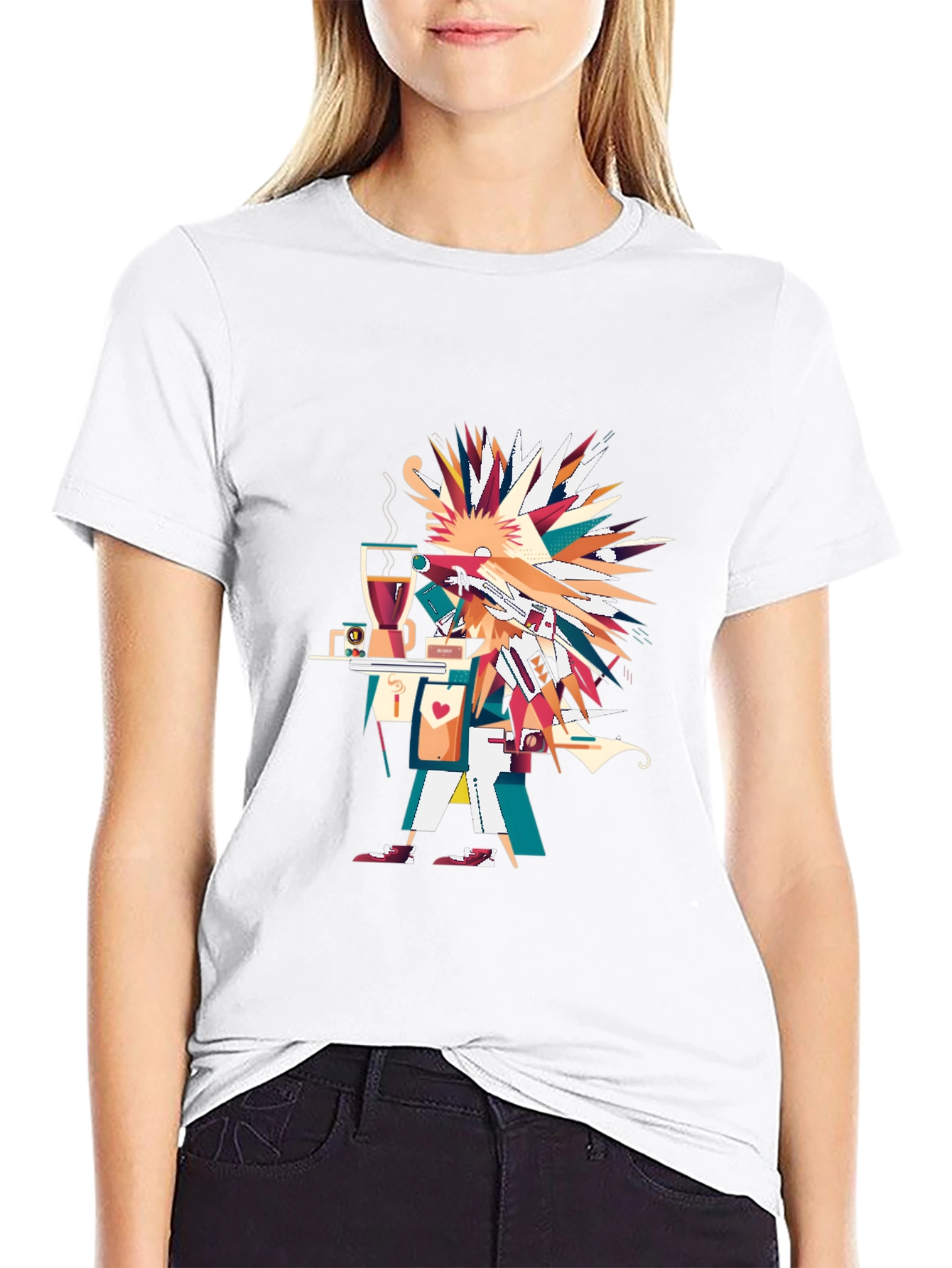 Abstract Art Graphic Print Black Unisex T-Shirt