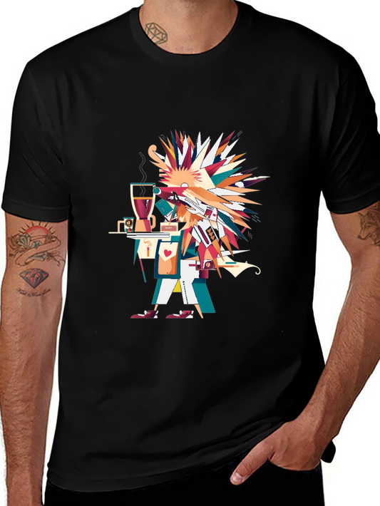 Abstract Art Graphic Print Black Unisex T-Shirt