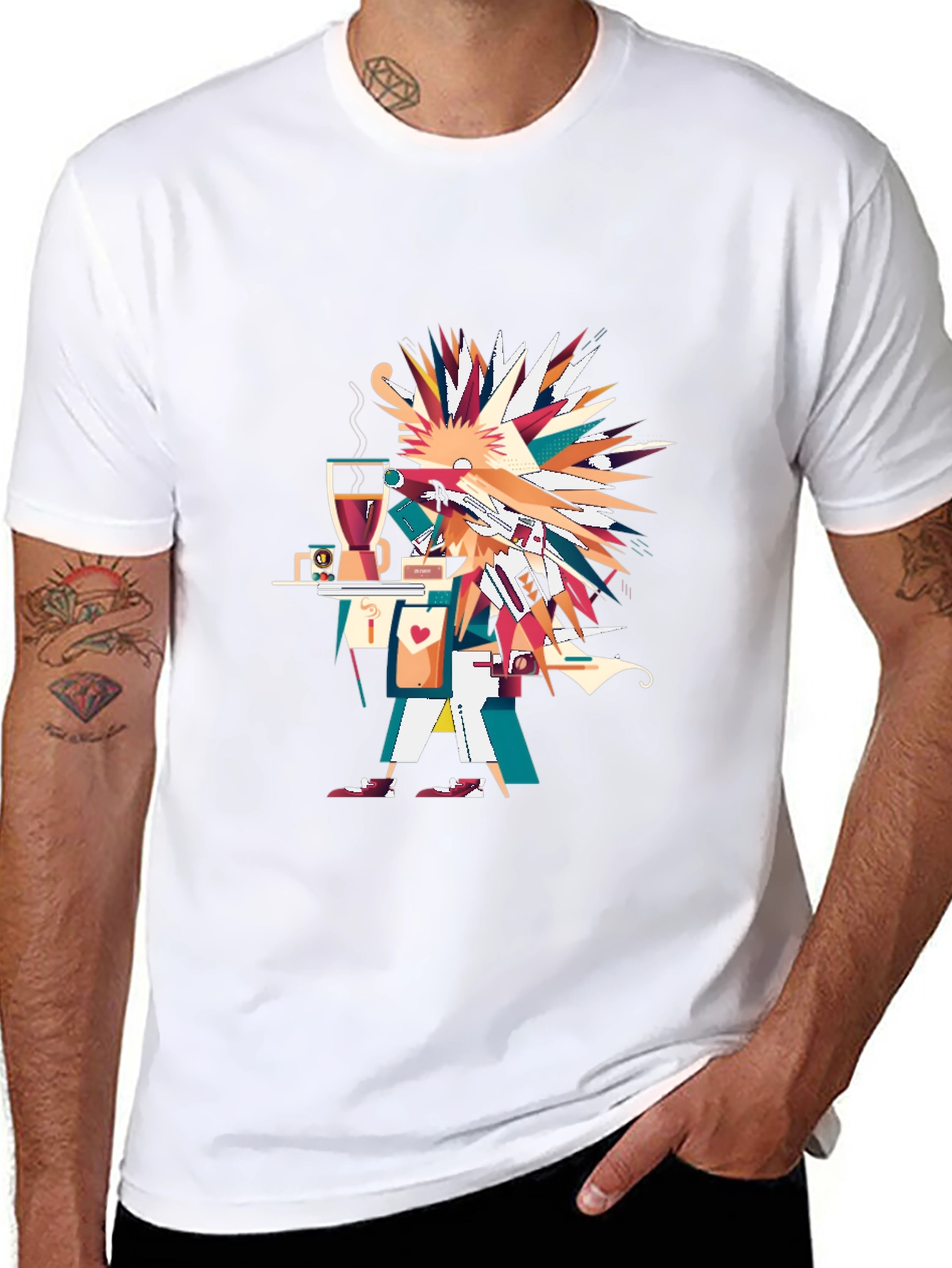 Abstract Art Graphic Print Black Unisex T-Shirt