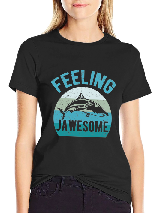 Feeling Jawsome Shark Graphic Tee - Black