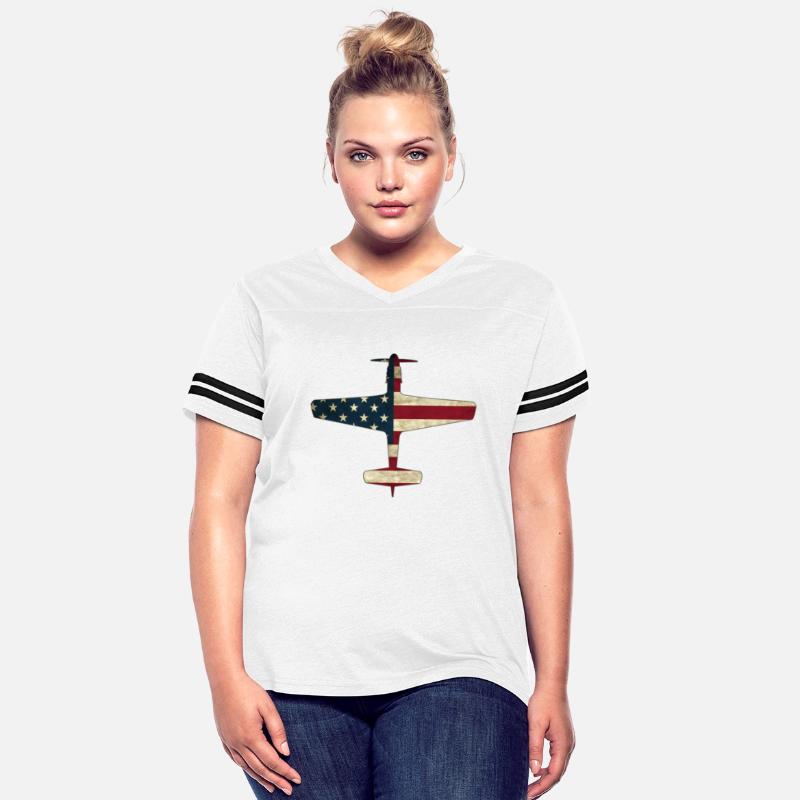 Patriotic Veteran Fighter Warbird Plane Us Flag P