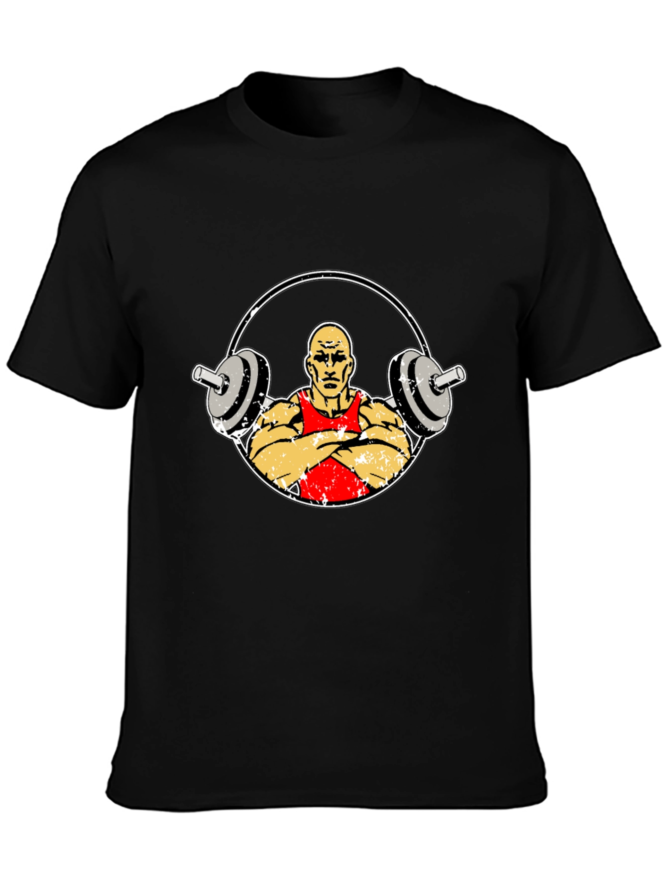 Weightlifter Graphic Tee - Black Cotton Fitness Shirt