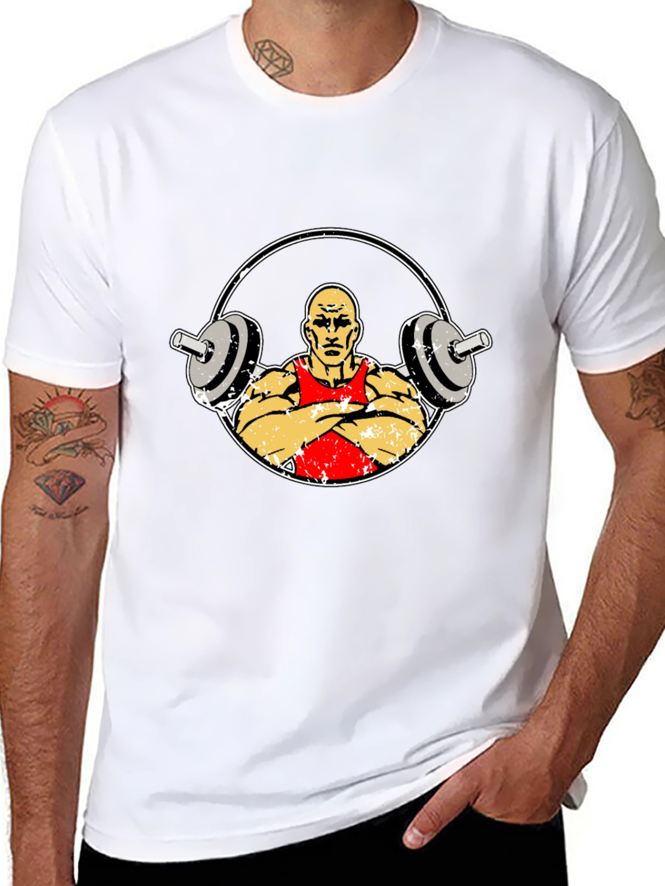 Weightlifter Graphic Tee - Black Cotton Fitness Shirt