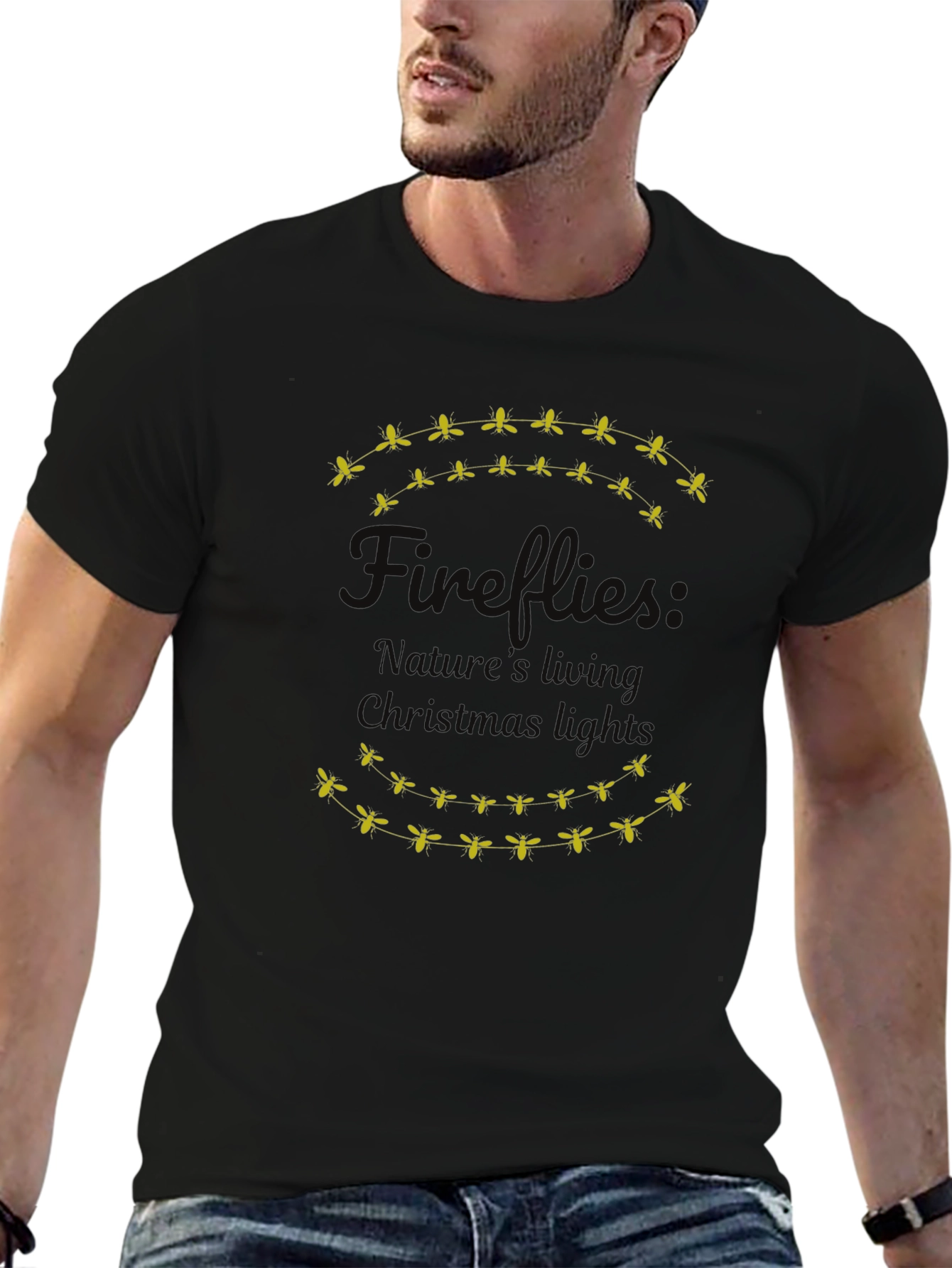 Fireflies Natures Living Christmas Lights Graphic Tee