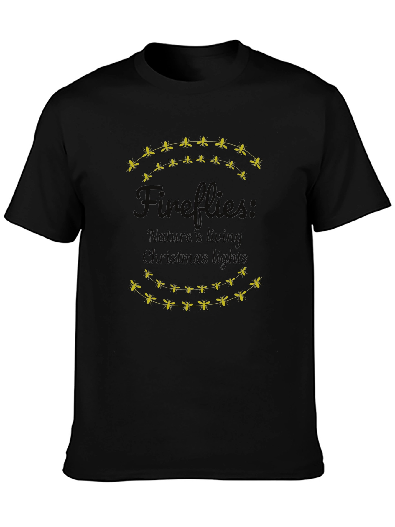 Fireflies Natures Living Christmas Lights Graphic Tee