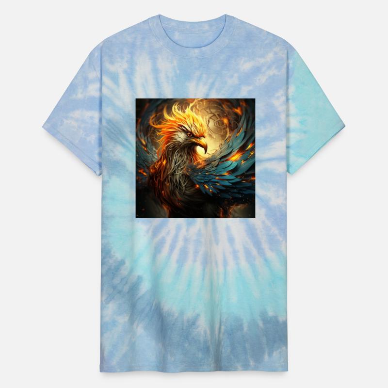 Phoenix Art Blue Wings with Flames