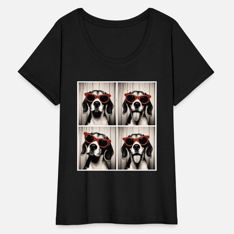 Photobooth Beagle with Red Sunglasses