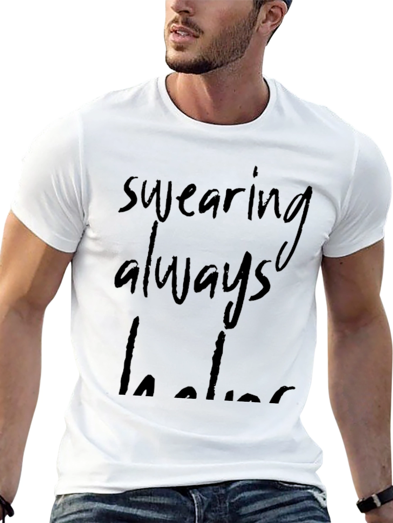 Swearing Always Helps Black Graphic Tee