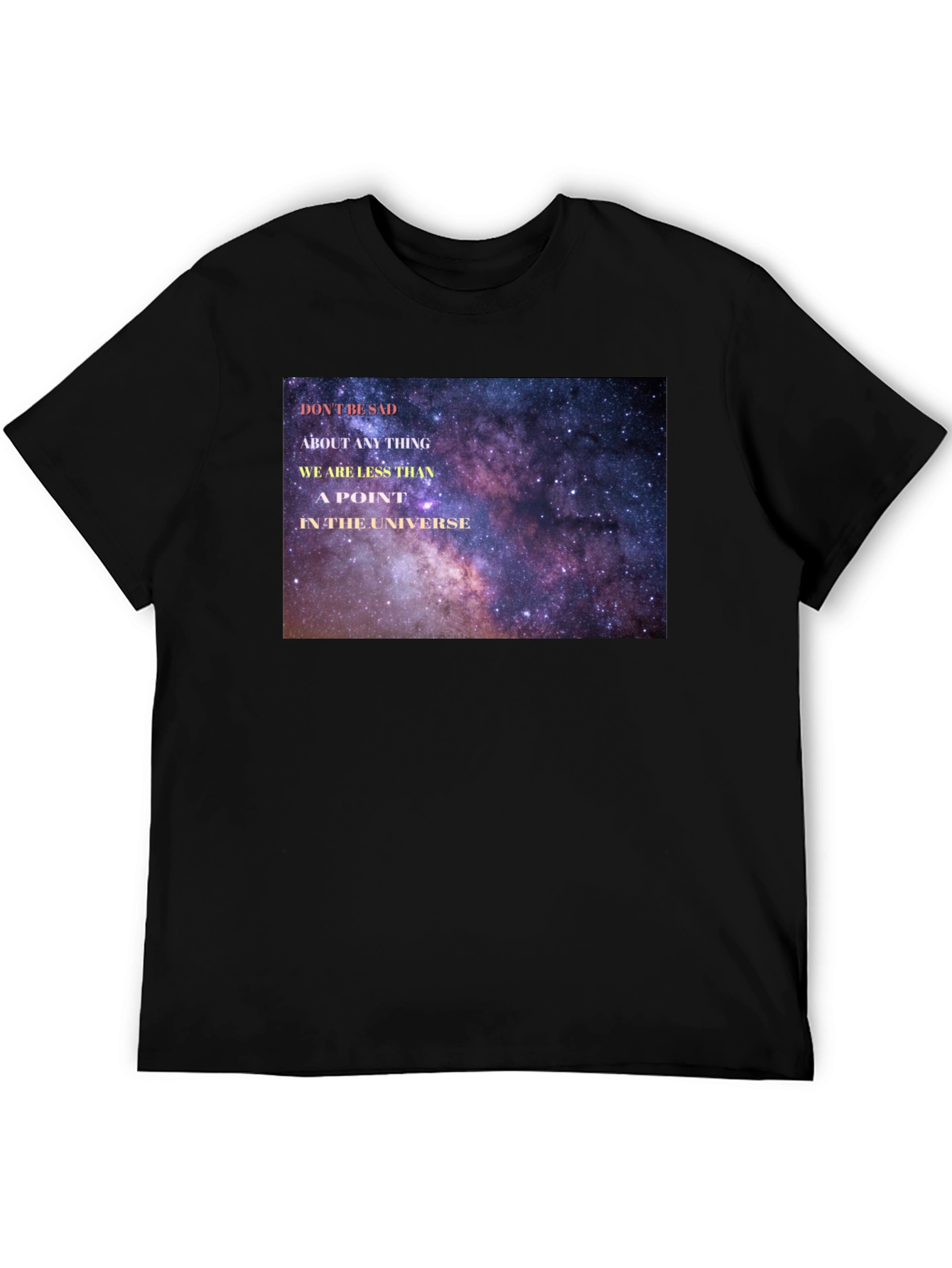 Universe Galaxy Print Black T-Shirt
