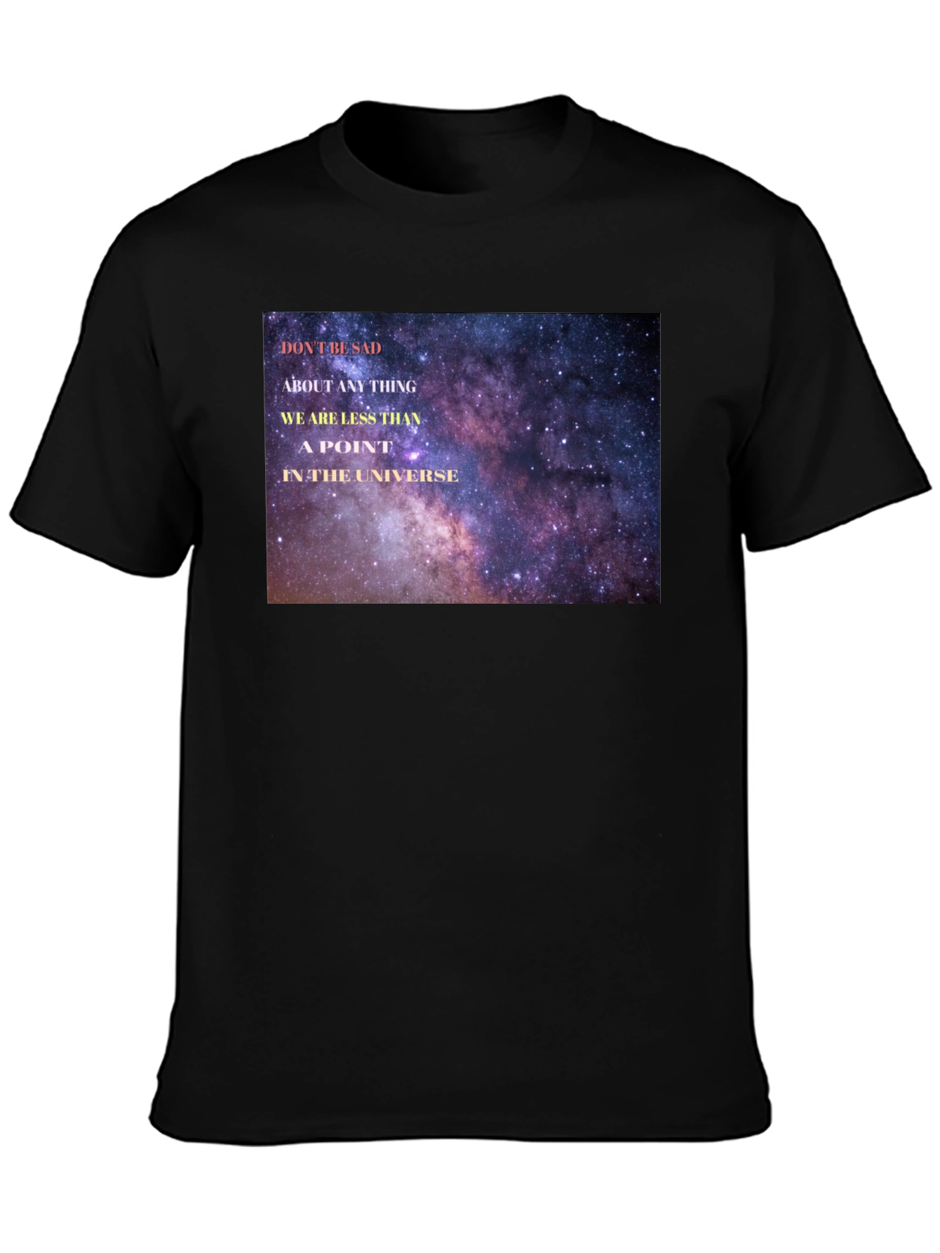 Universe Galaxy Print Black T-Shirt