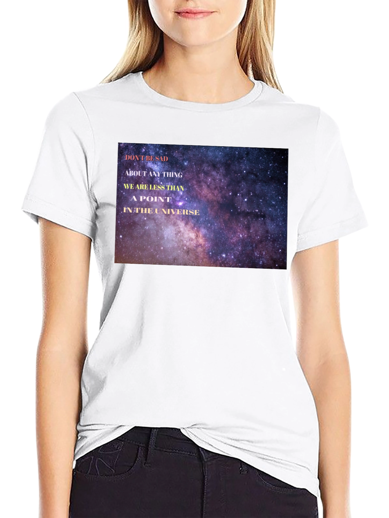 Universe Galaxy Print Black T-Shirt