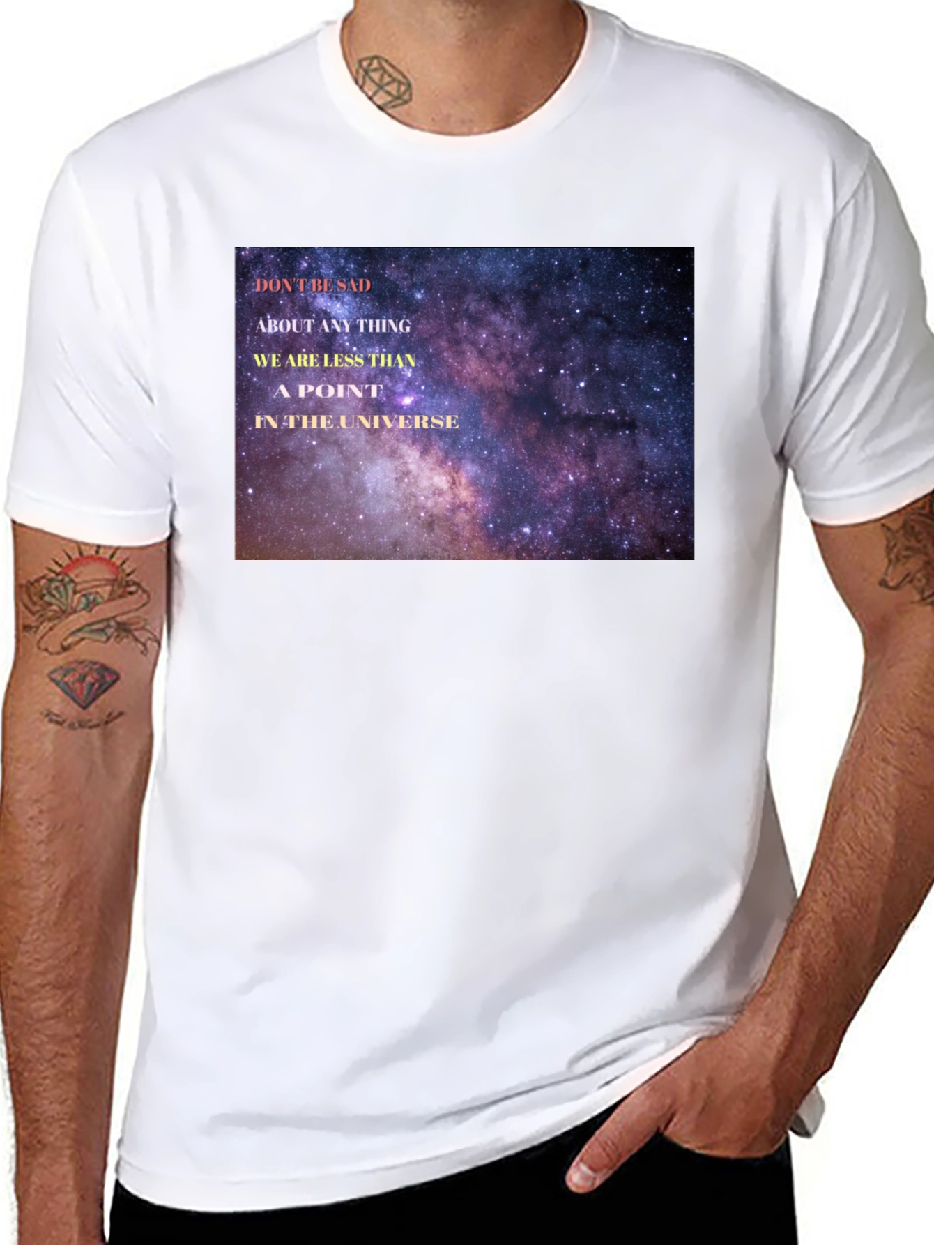 Universe Galaxy Print Black T-Shirt