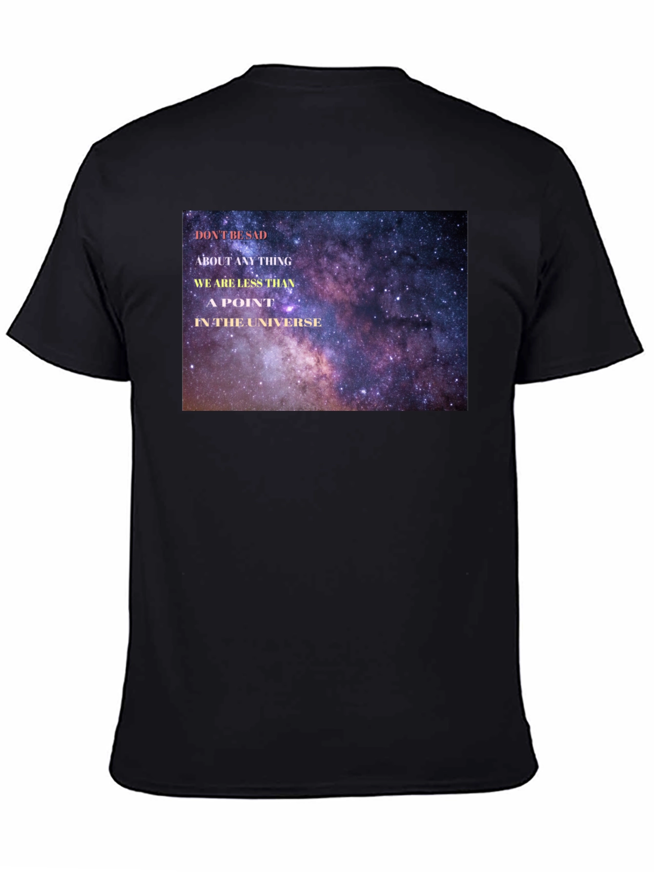 Universe Galaxy Print Black T-Shirt