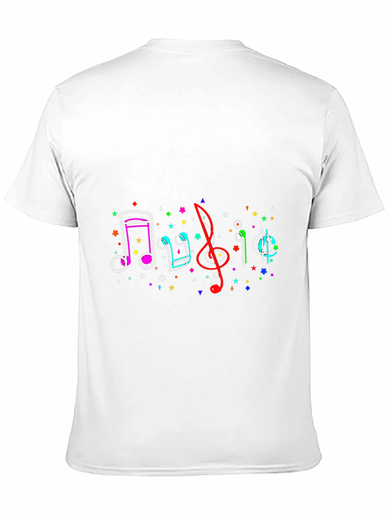 Musical Notes Graphic Tee - Black Casual T-Shirt