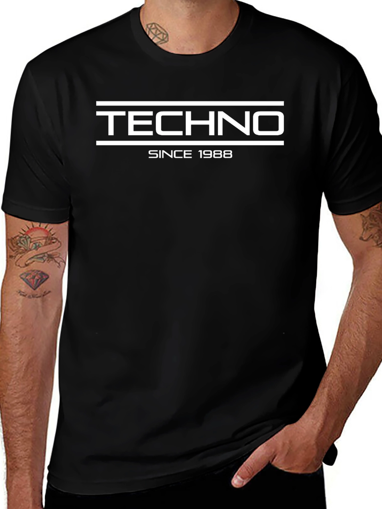 Techno Since 1988 Black Graphic T-Shirt